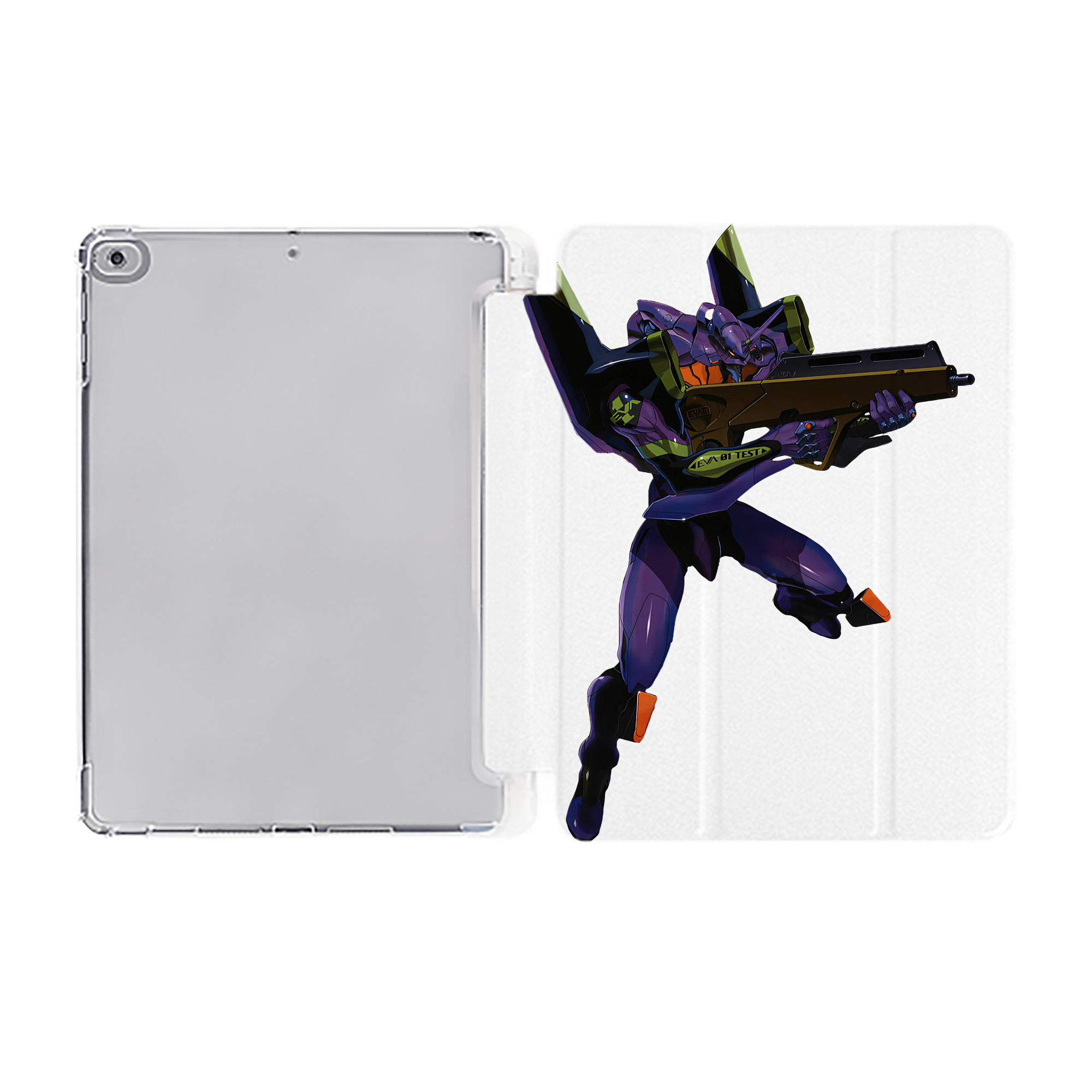 （画像用） EVA 新世紀エヴァンゲリオン IPad ケース ペン収納付き 三つ折りスタンド PUレザー×シリコン 対応機種9.5/10.5/10.9インチ